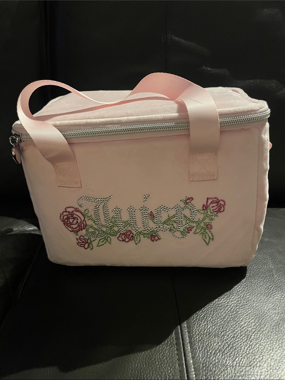 Juicy Couture Pink Floral Logo Insulated Travel Bag